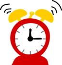 Persistent pain alarm clock illustration